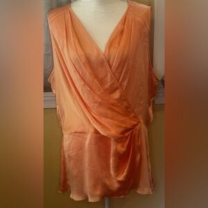 Seven7 Vibrant Orange Draped Blouse